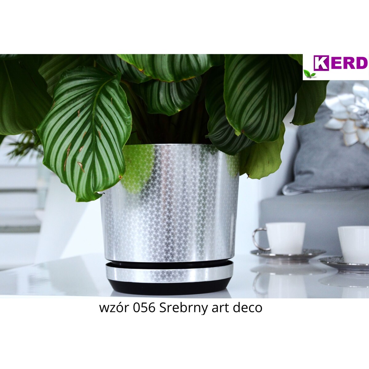 16 cm piękny wzór SREBRY ART - DECO piękny elegancki deseń niezwykły wzór glamour ekskluzywna