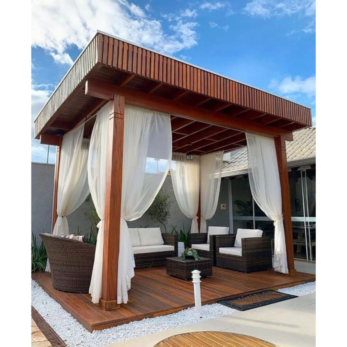 Firany na taras balkon 300x250 cm białe