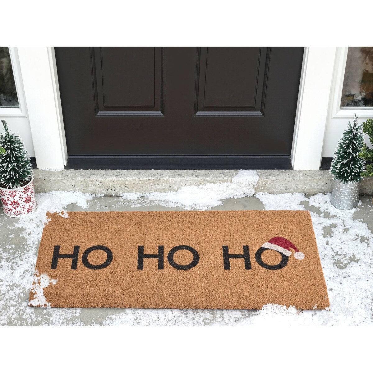 Wycieraczka PALAKPAKIN Naturalny 55 x 120 cm Wzór świąteczny Włókno kokosowe