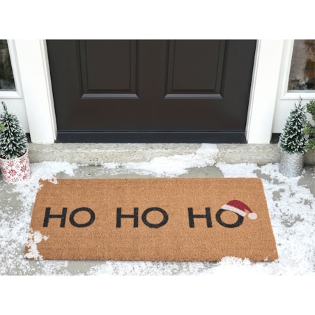 Wycieraczka PALAKPAKIN Naturalny 55 x 120 cm Wzór świąteczny Włókno kokosowe