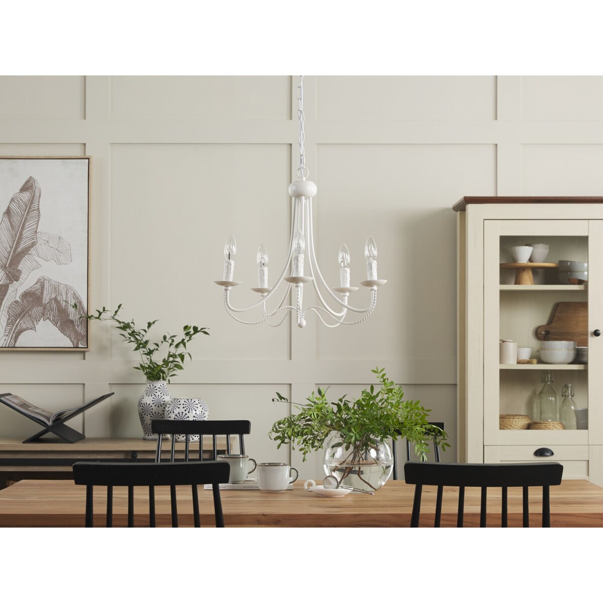 Żyrandol metalowy biały DABUS