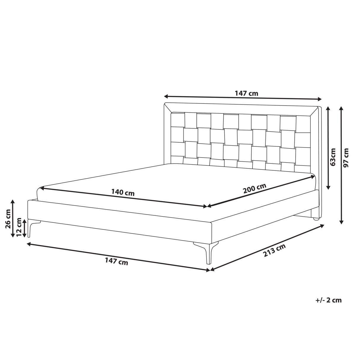 Łóżko welurowe 140 x 200 cm granatowe LIMOUX