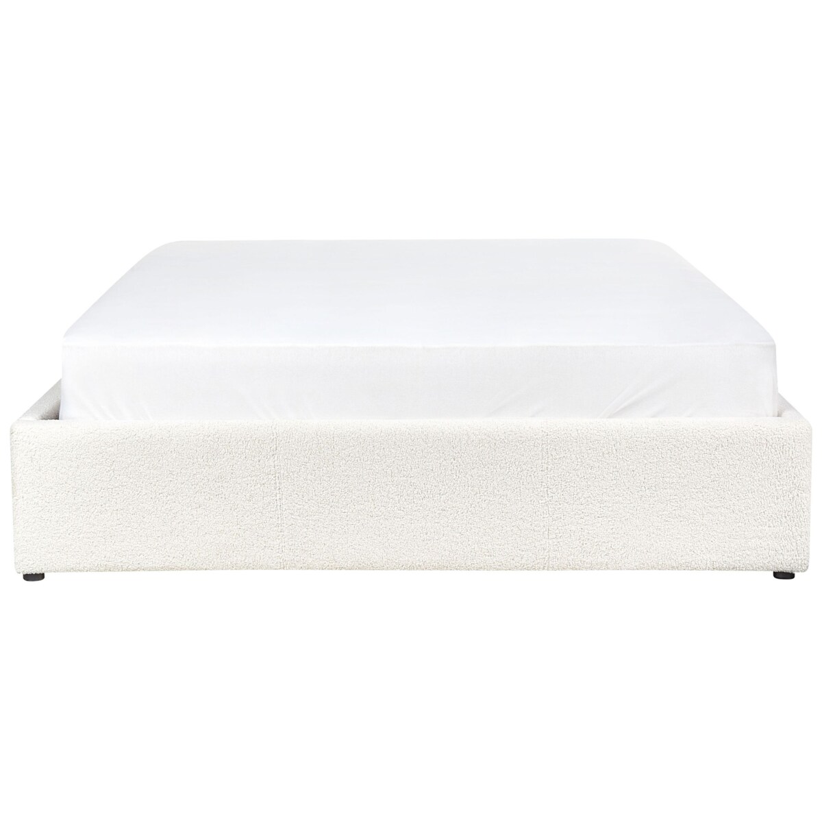 Łóżko z pojemnikiem boucle 140 x 200 cm złamana biel DINAN