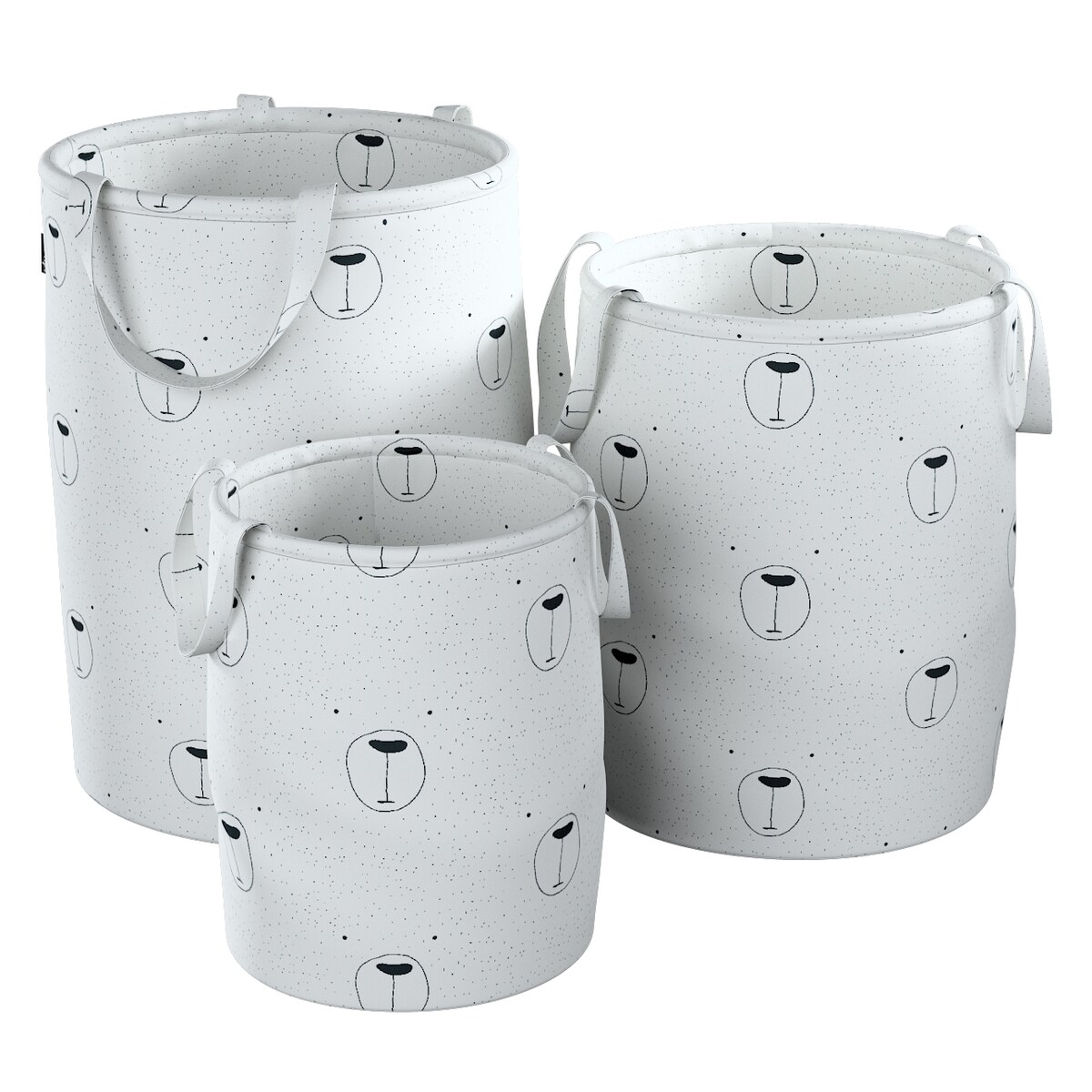 Kosz na zabawki Tobi, ecru-czarny, 40x50cm, Magic Collection