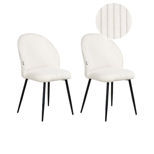 Zestaw 2 krzeseł do jadalni ELOY Sztruks Złamana biel