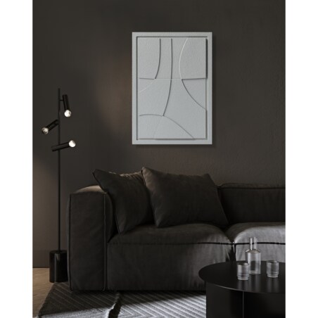 Obraz 3D 50x70cm Abstract III – Dekoracja Ścienna z Tynku Naturalnego, Milky Grey Minimalistyczny Relief