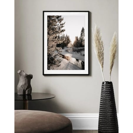 Poster Story, Plakat, Obraz - Zimowy Krajobraz z Gwieździstym Niebem, wymiary 42 x 60 cm