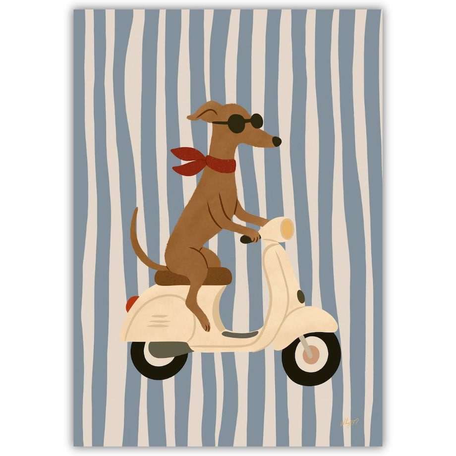 plakat pies na vespie 70x100