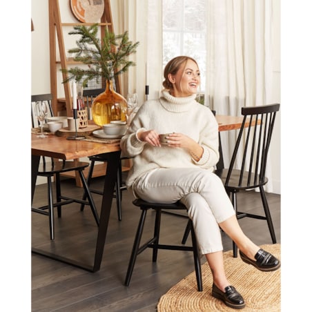 Zestaw 2 świeczników żelazny czarny BUNYU