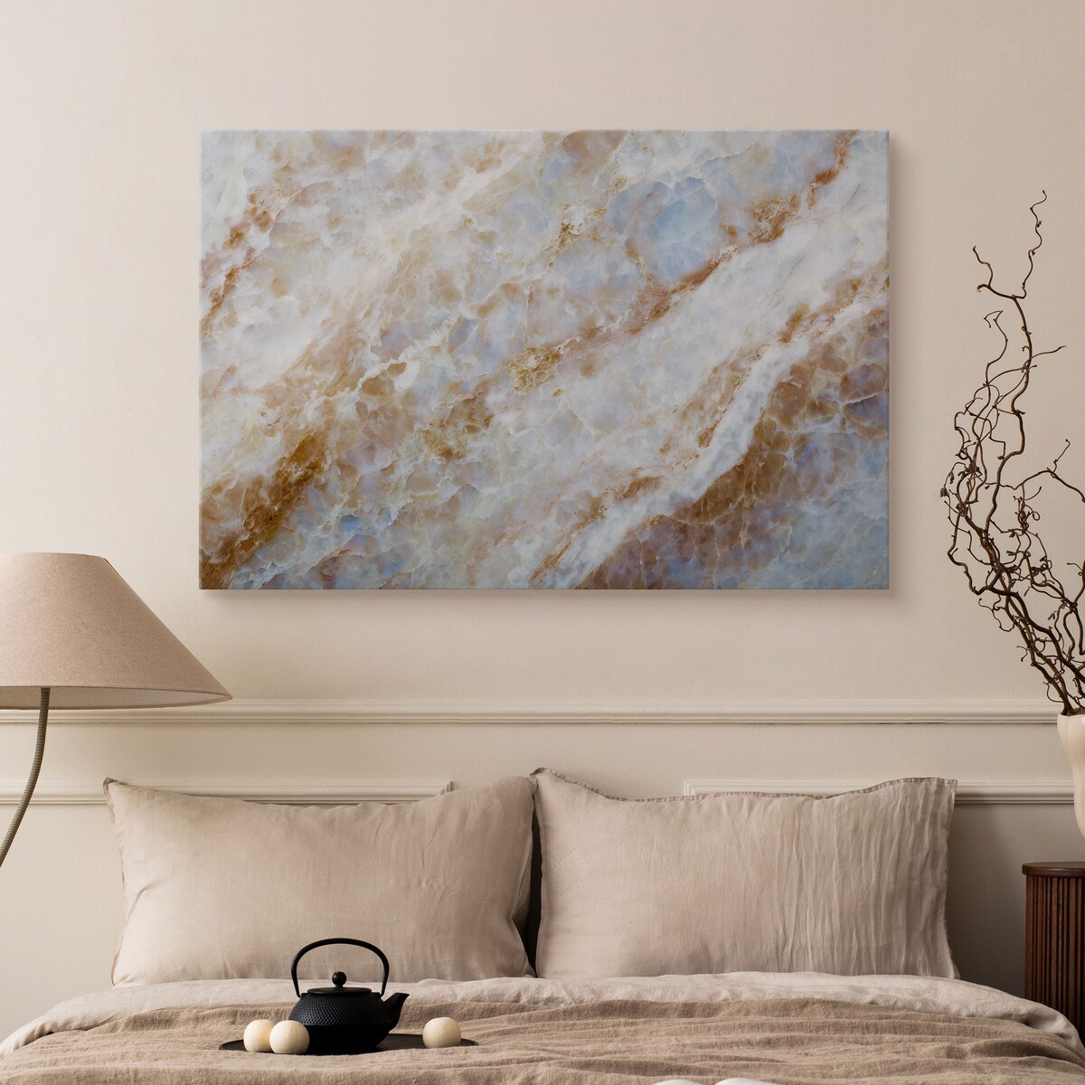 Obraz Do Salonu Imitacja Kamienia Marmur Styl Glamour 40x30cm