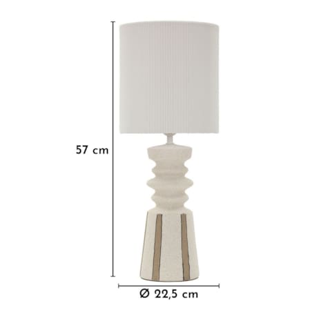 Lampa stołowa Tribal, kolor wielokolorowy, ceramika, żelazo i tkanina, 22,5 x 22,5 x 57 cm, 1 x E27, max. 40 W, styl nowoczesny, Mauro Ferretti