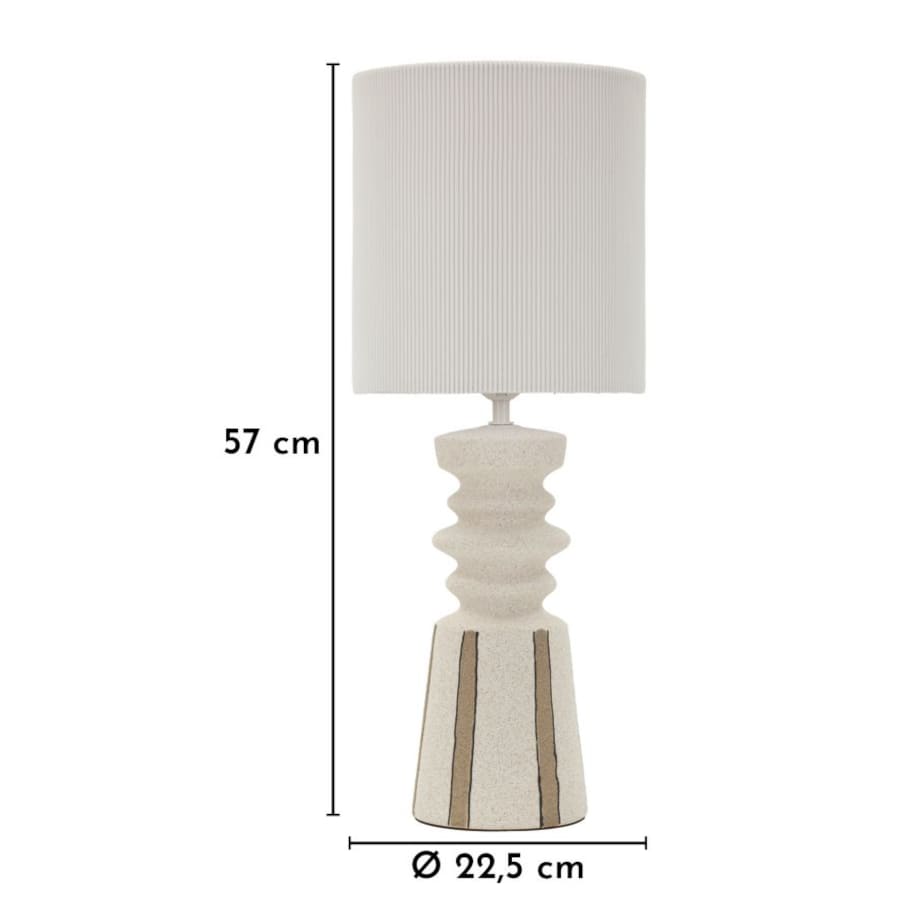 Lampa stołowa Tribal, kolor wielokolorowy, ceramika, żelazo i tkanina, 22,5 x 22,5 x 57 cm, 1 x E27, max. 40 W, styl nowoczesny, Mauro Ferretti