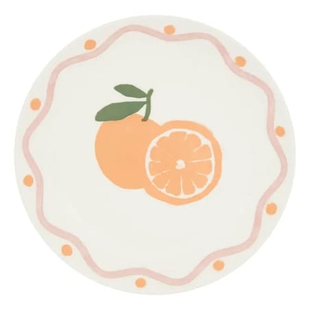 Komplet 6 porcelanowych talerzy deserowych Orange, 19 cm