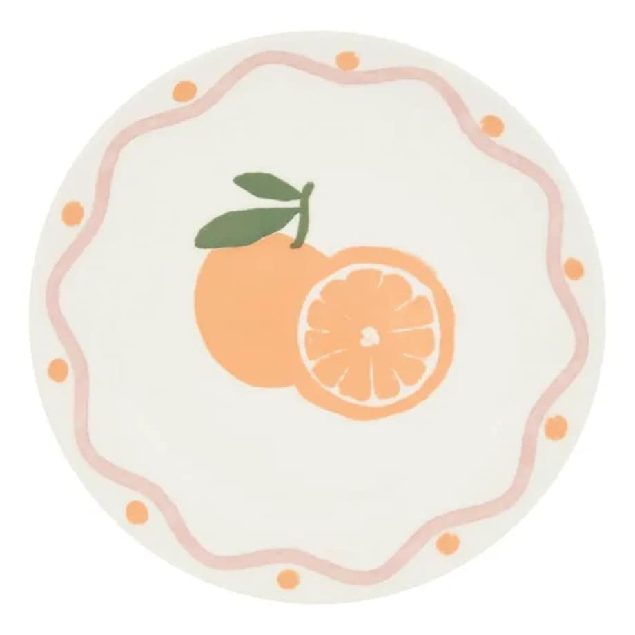 Komplet 6 porcelanowych talerzy deserowych Orange, 19 cm