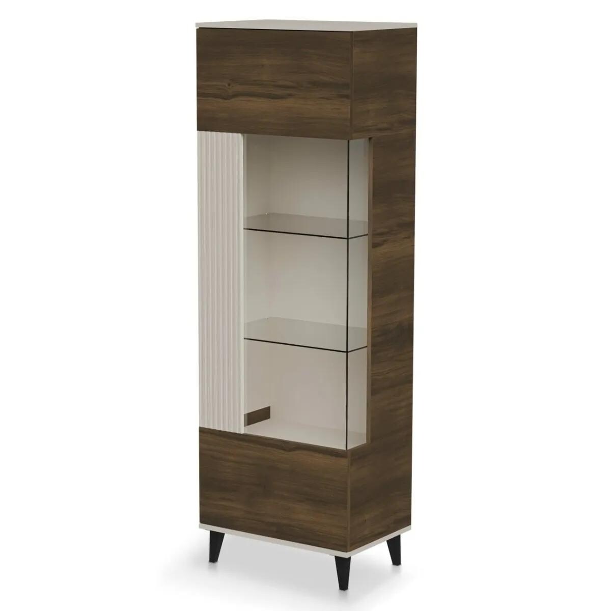 Witryna wysoka RANDOM 2 W-1 60cm orzech/kaszmirowa