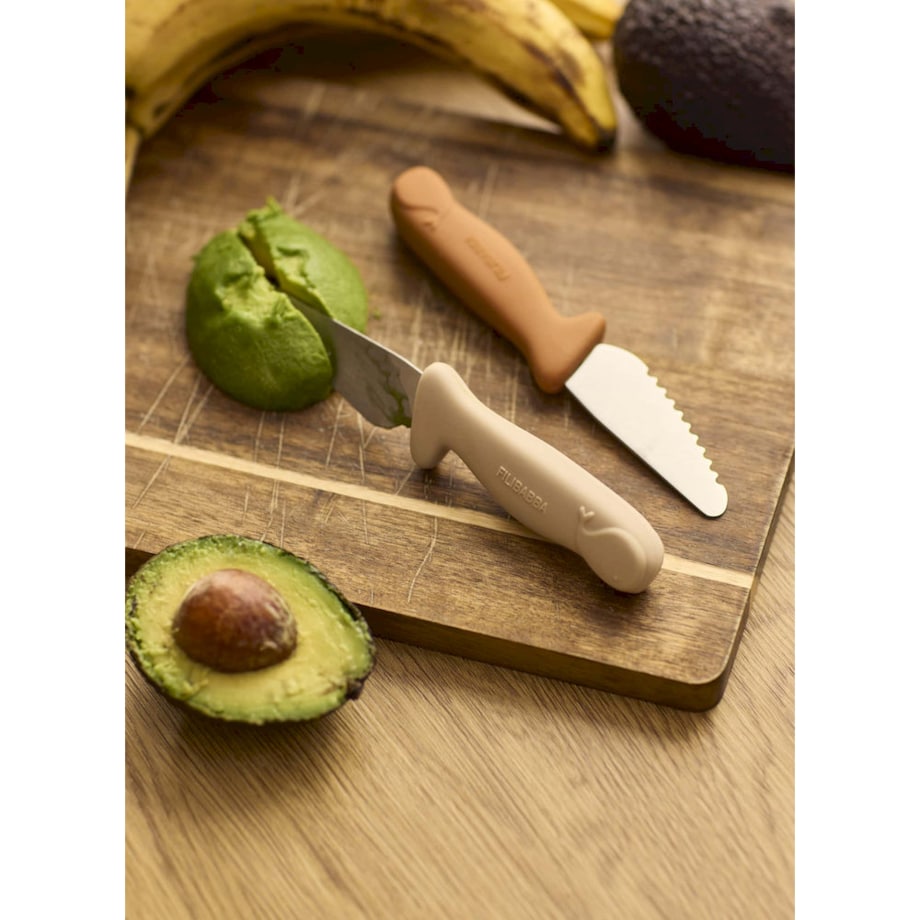 Filibabba Noże do nauki krojenia 2-pack Pumpkin + Offwhite