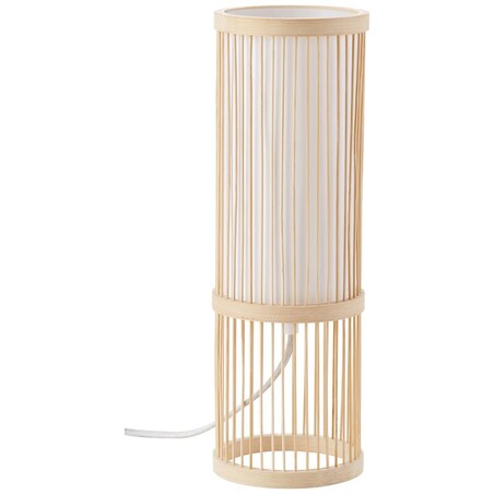 Stołowa lampa tuba Nori 92769/09 Brilliant bambusowa boho biała beż