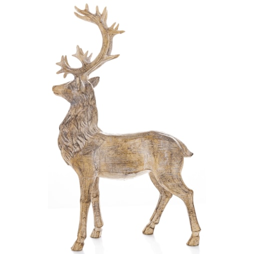Dekoracja - figurka stojącego jelenia 35x8,5x20 cm MARRONE