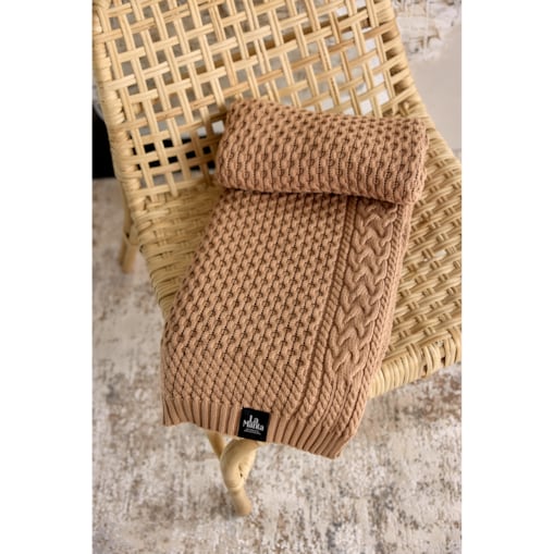 Pled ozdobny karmelowy, 130 x 160 cm, La Manta