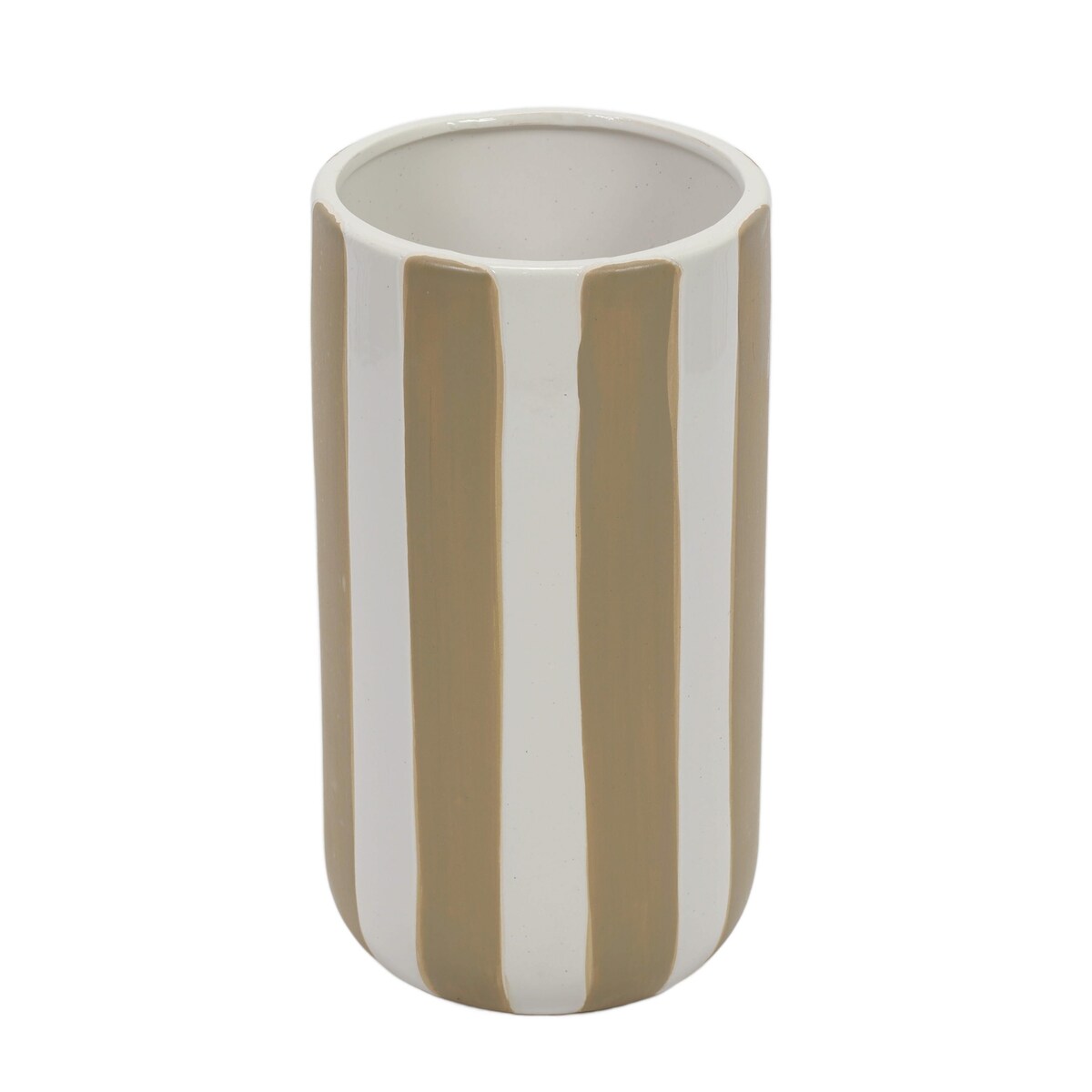 Ceramiczny wazon w grube pionowe pasy, Ø 12 x 20 cm