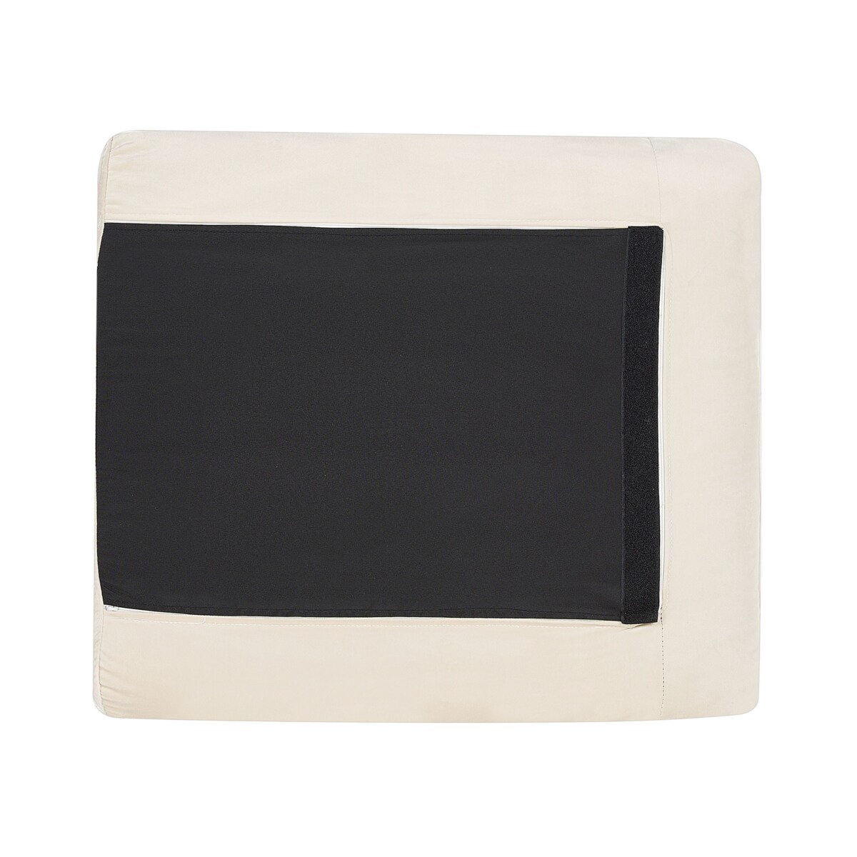 Fotel welurowy jasnobeżowy VINTERBRO