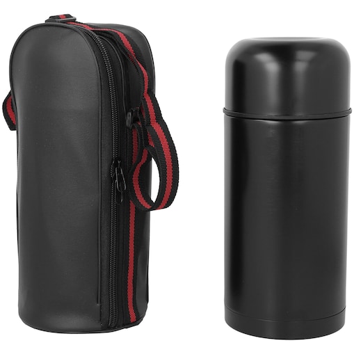 Termos obiadowy na obiad zupę żywność 1000ml z pokrowcem czarny BRUNBESTE BB-1060