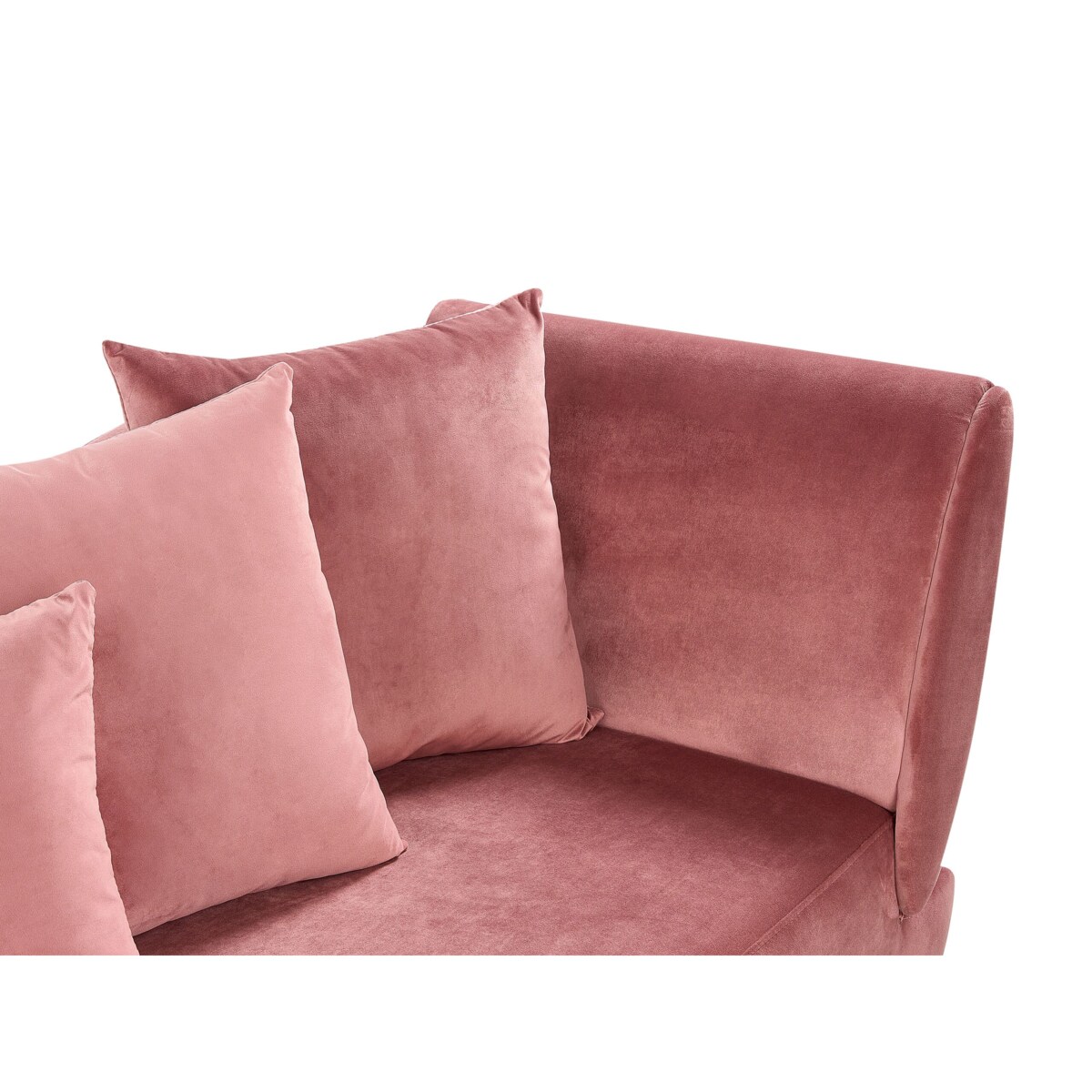 Szezlong welurowy z pojemnikiem prawostronny różowy MERI II