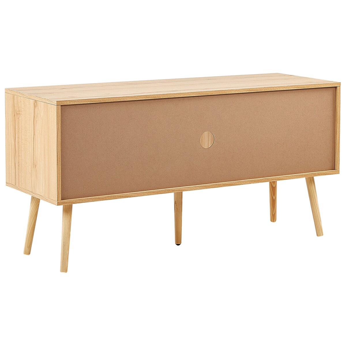 Szafka RTV z frontem rattanowym jasne drewno PEROTE