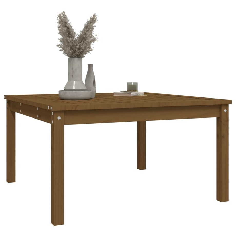 vidaXL Stolik ogrodowy, brązowy, 82,5x82,5x45 cm, lite drewno sosnowe