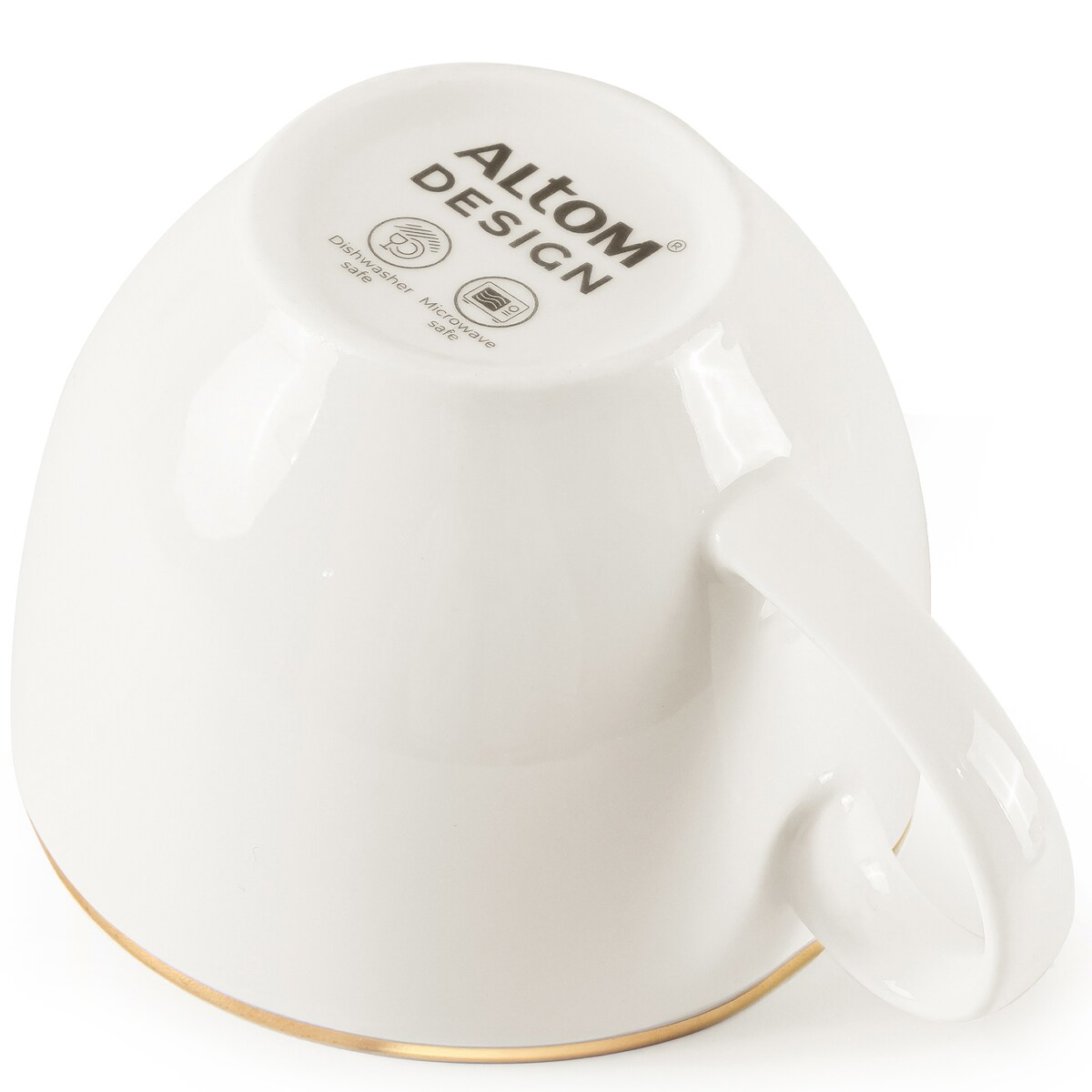 KONSIMO AD BELLA, Zestaw kawowy 6 os. (18 el.), kolor ecru/złoty