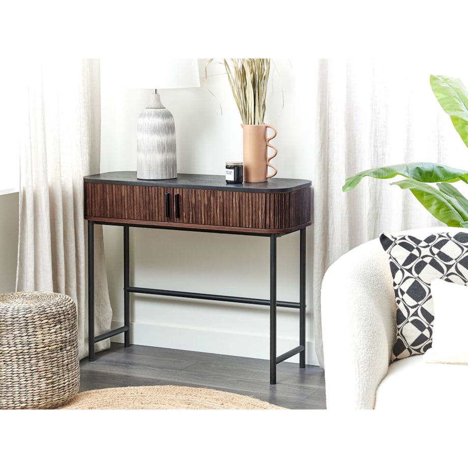 Konsola ciemne drewno z czarnym JOSE