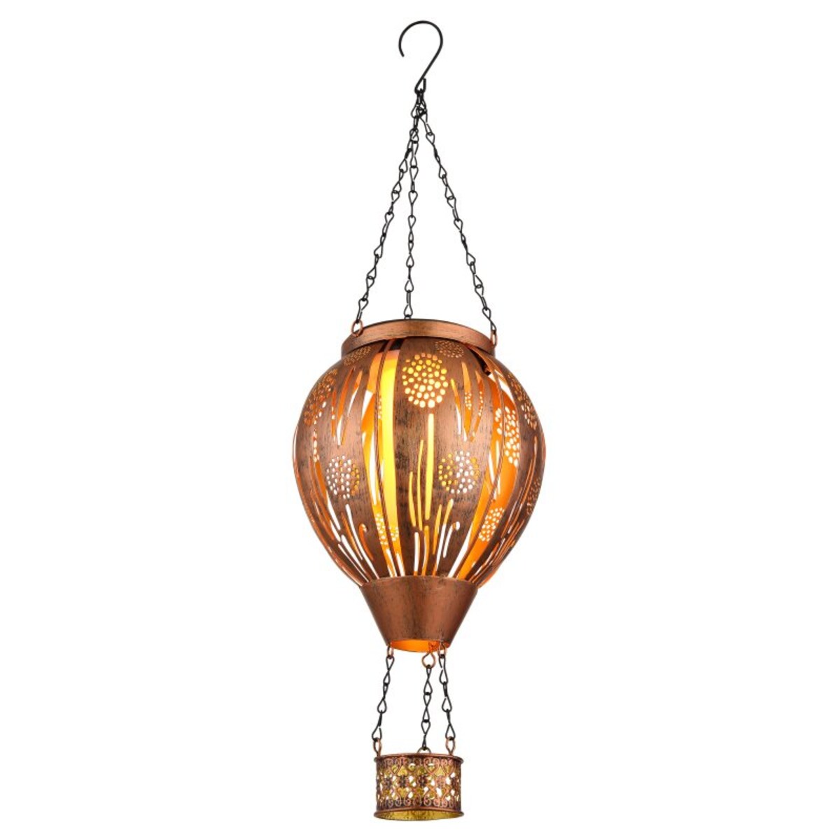 Lampa solarna wisząca LED Globo SOLAR 36140 balon IP44 brązowa 46 cm do ogrodu