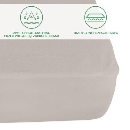 Prześcieradło ochronne wodoodporne z gumką 2w1, rozmiar 180x200 SG kolor popiel