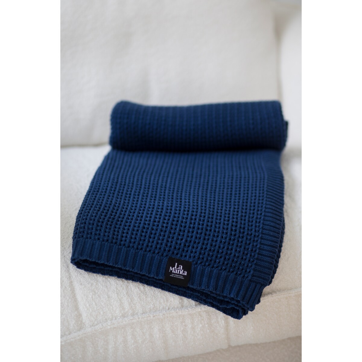 Pled boho granatowy, 130 x 160 cm, La Manta