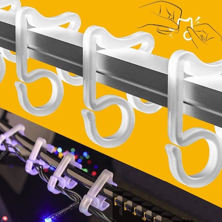 Zawieszka Uchwyty 24 x Hak Haczyk do Rynien Zawieszania Lampek Świątecznych