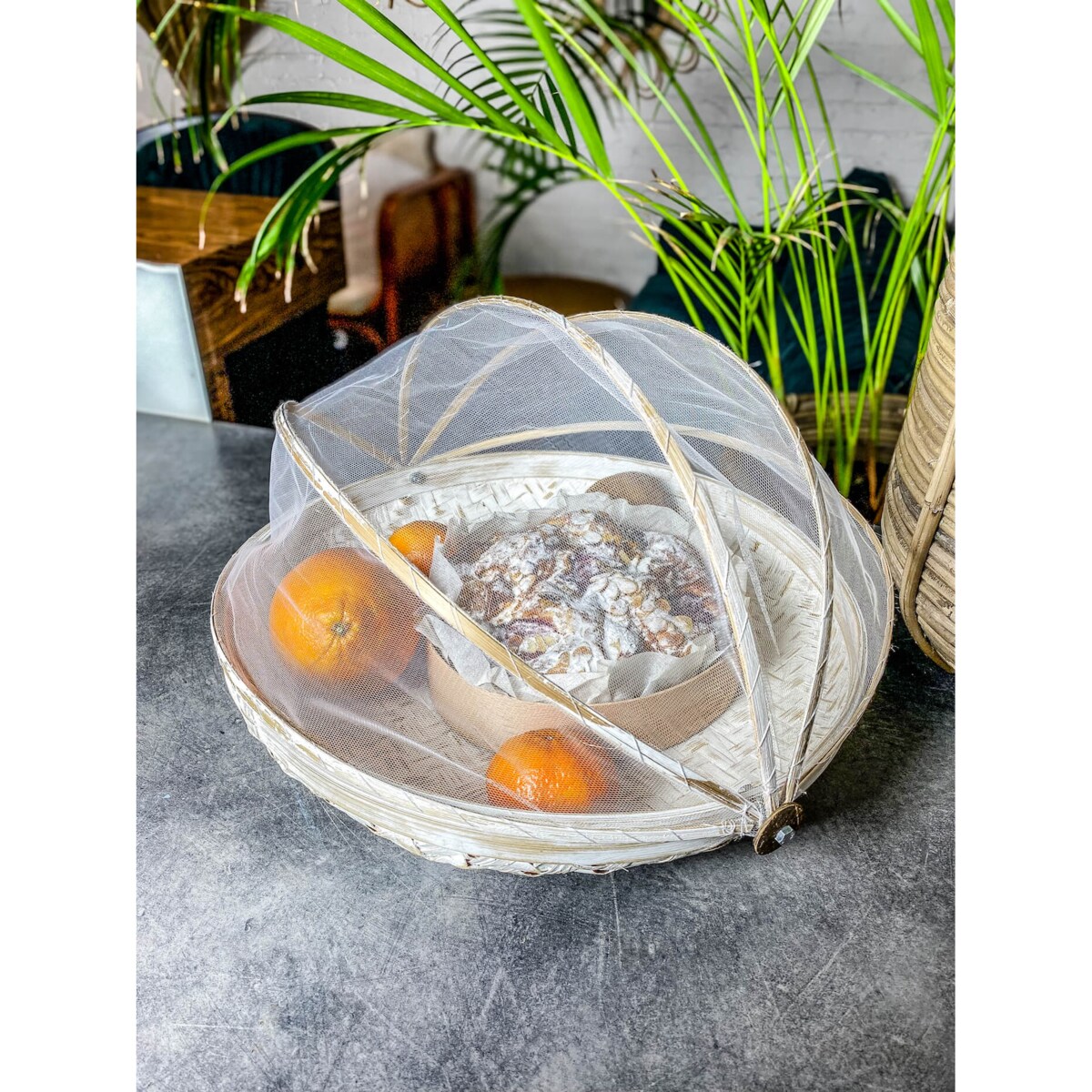 TACA BAMBUSOWA ROYAL L BIAŁA