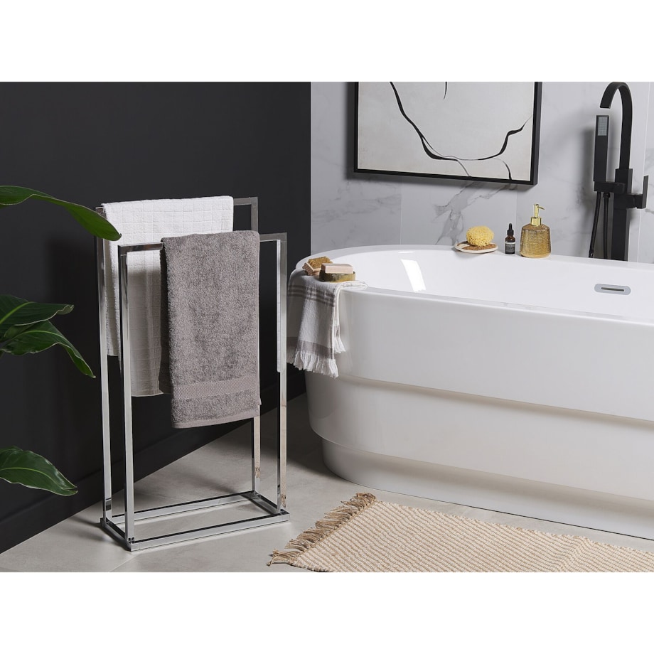 Stojak na ręczniki srebrny RECREO