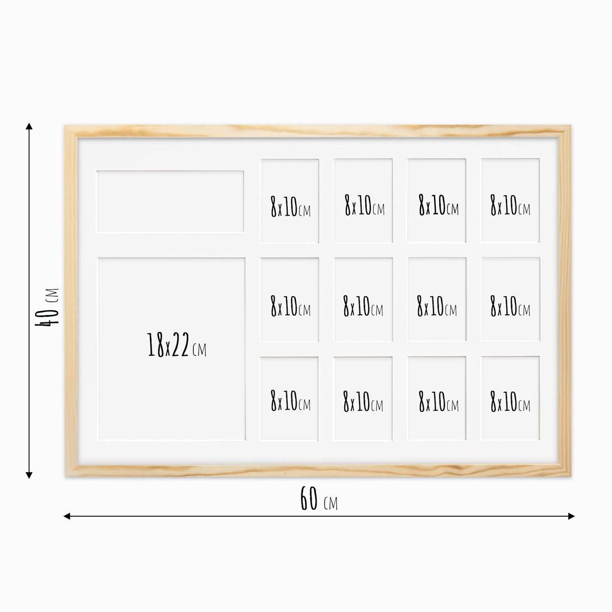 Ramka z drewna PIERWSZY ROCZEK - kolaż na 13 zdjęć My First Year 40x60 cm