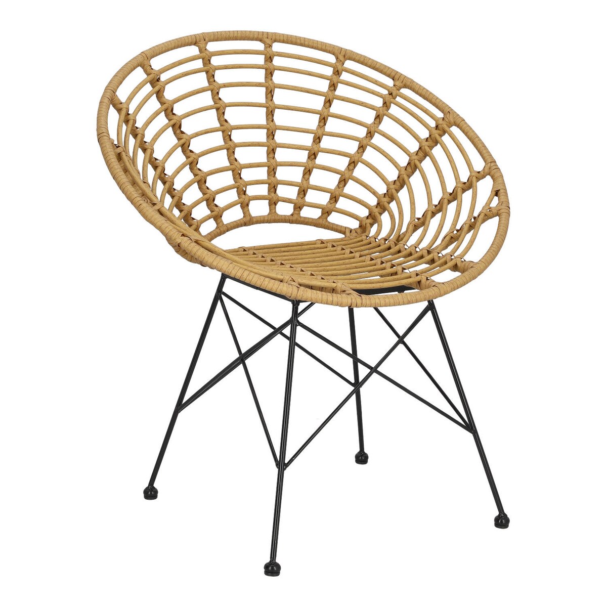 KRZESŁO RATTANOWE Zanzi w stylu boho METALOWA PODSTAWA