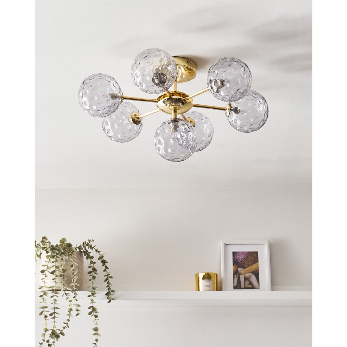 Lampa 7-punktowa szklana niebieska ANADYR