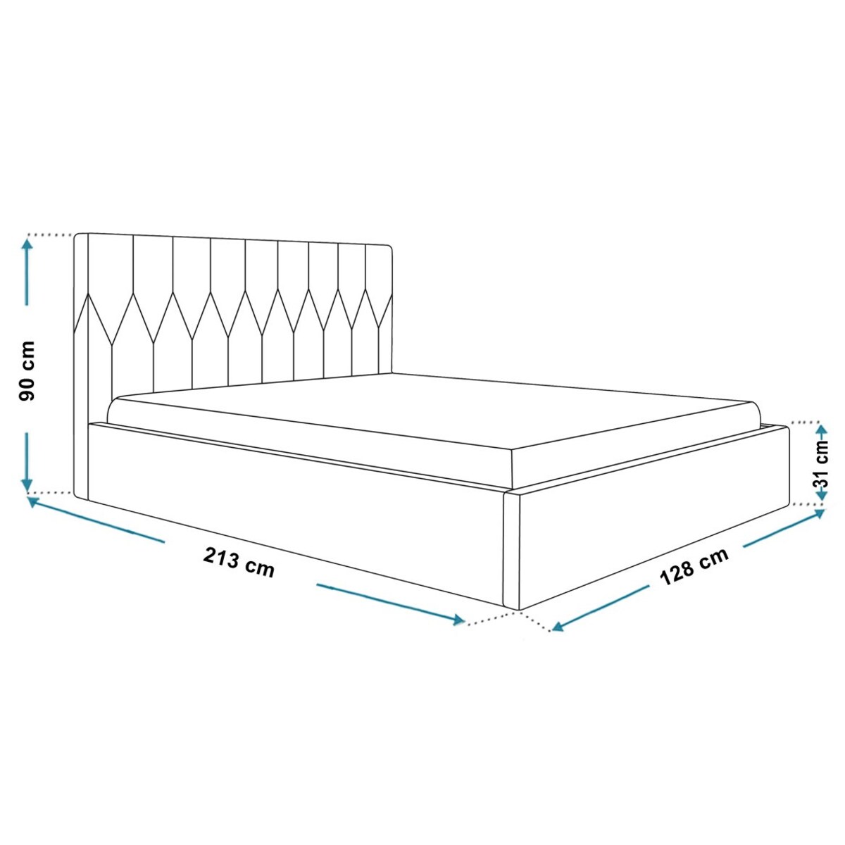 Łóżko jednoosobowe 120x200 OLDO 9 z pojemnikiem, tapicerowane- grafitowe