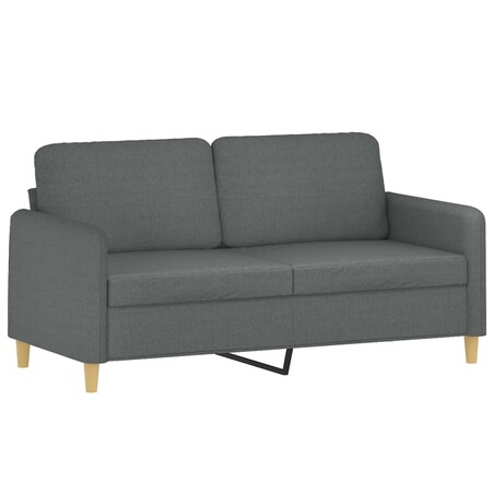 vidaXL Sofa 2-osobowa, ciemnoszara, 140 cm, tapicerowana tkaniną