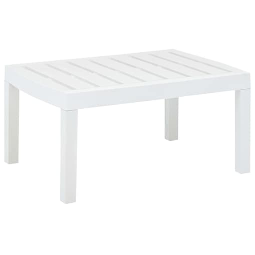 vidaXL Stolik ogrodowy, biały, 78x55x38 cm, plastikowy