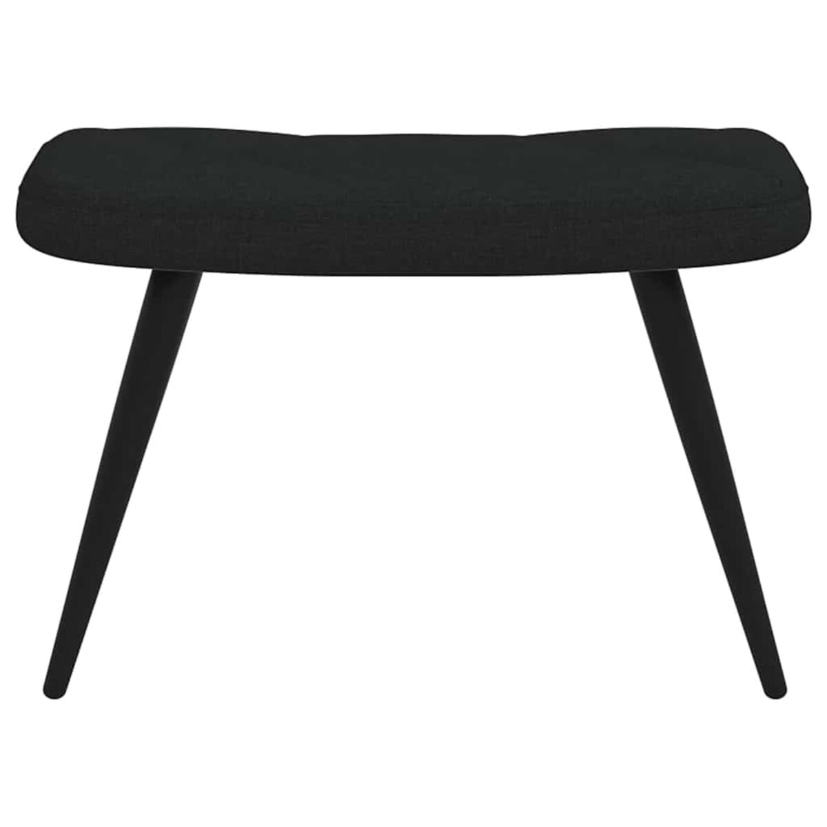 vidaXL Fotel z podnóżkiem, czarny, obity tkaniną