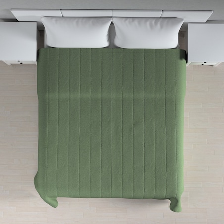 Narzuta pikowana w pasy 200x210 zielony melanż