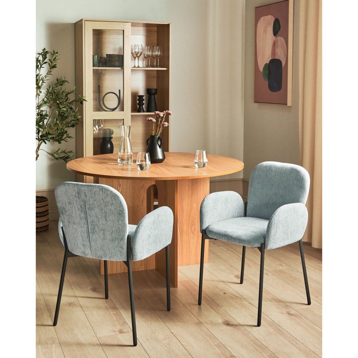 Zestaw 2 krzeseł do jadalni miętowe ALBEE