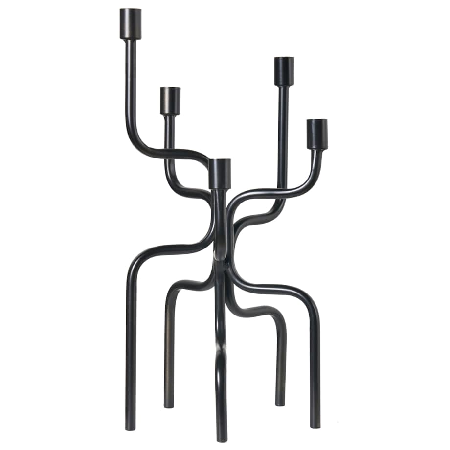 Świecznik PORRTELA Metal 50 cm Czarny