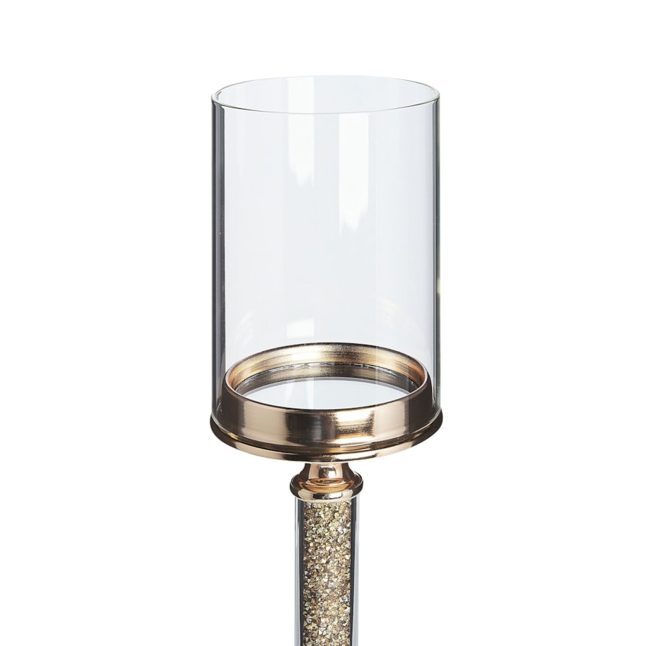 Świecznik szklany 41 cm złoty ABBEVILLE