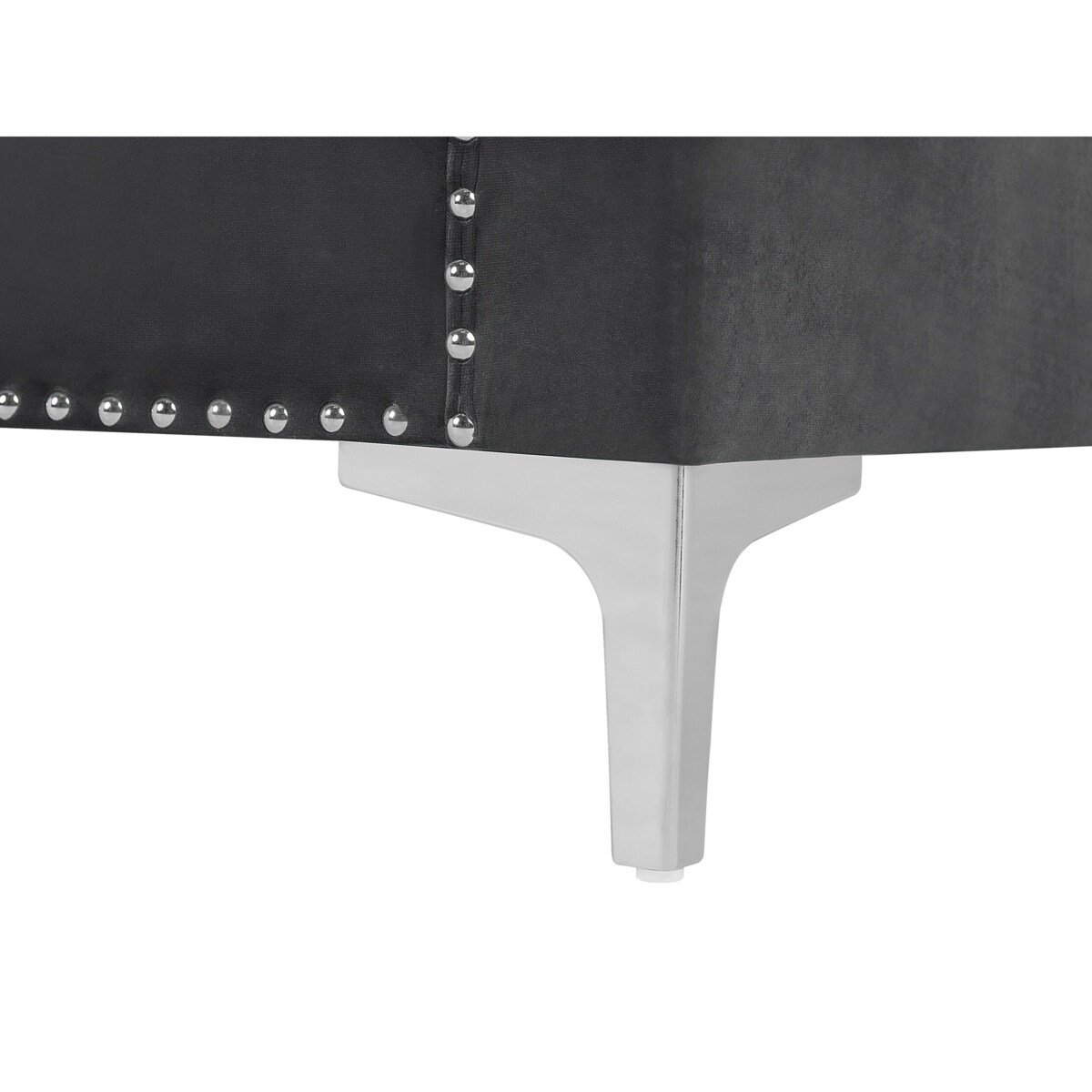 Sofa 3-osobowa welurowa ciemnoszara AVALDSENES