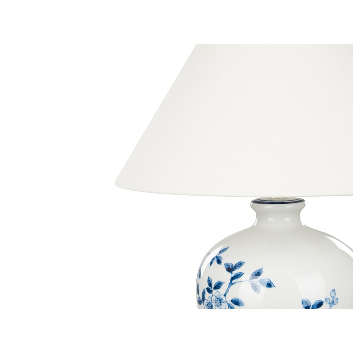 Lampa stołowa porcelanowa biało-niebieska MAGROS